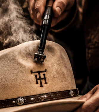 Concept artwork of a Western hat being personalized